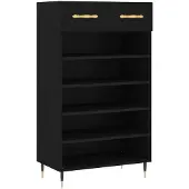 vidaXL Schoenenkast 60x35x105 cm bewerkt hout zwart