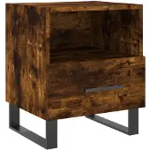vidaXL Nachtkastje 40x35x47,5 cm bewerkt hout gerookt eikenkleurig