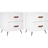 vidaXL Nachtkastjes 2 st 40x35x47,5 cm bewerkt hout wit