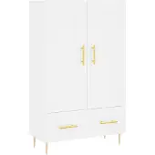 vidaXL Hoge kast 69,5x31x115 cm bewerkt hout wit