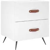 vidaXL Nachtkastje 40x35x47,5 cm bewerkt hout wit