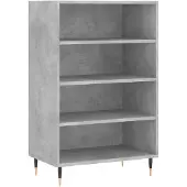 vidaXL Hoge kast 57x35x90 cm bewerkt hout betongrijs
