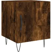 vidaXL Nachtkastje 40x40x50 cm bewerkt hout gerookt eikenkleurig