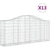 vidaXL Schanskorven 13 st gewelfd 200x30x80/100 cm ijzer