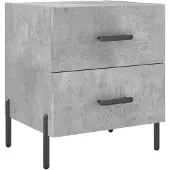 vidaXL Nachtkastje 40x35x47,5 cm bewerkt hout betongrijs