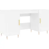 vidaXL Bureau, wit, 140x50x75 cm, houtvezel