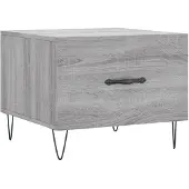 vidaXL Salontafel 50x50x40 cm bewerkt hout grijs sonoma eiken