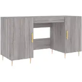 vidaXL Bureau, grijs Sonoma, 140x50x75 cm, houtvezel