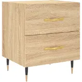 vidaXL Nachtkastje 40x35x47,5 cm bewerkt hout sonoma eikenkleurig
