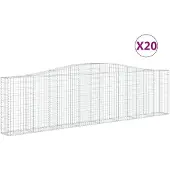 vidaXL Schanskorven 20 st gewelfd 400x30x100/120 cm ijzer