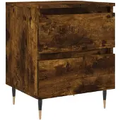 vidaXL Nachtkastje 40x35x50 cm bewerkt hout gerookt eikenkleurig