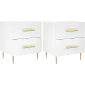 vidaXL Nachtkastjes 2 st 40x35x47,5 cm bewerkt hout wit