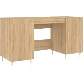 vidaXL Bureau, Sonoma-eikenhout, 140x50x75 cm, houtvezel