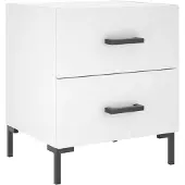 vidaXL Nachtkastje 40x35x47,5 cm bewerkt hout wit