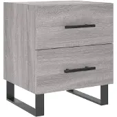 vidaXL Nachtkastje 40x35x47,5 cm bewerkt hout grijs sonoma eikenkleur