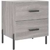 vidaXL Nachtkastje 40x35x47,5 cm bewerkt hout grijs sonoma eikenkleur