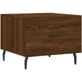 vidaXL Salontafel 50x50x40 cm bewerkt hout bruin eikenkleur