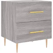 vidaXL Nachtkastje 40x35x47,5 cm bewerkt hout grijs sonoma eikenkleur
