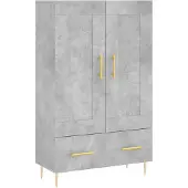 vidaXL Hoge kast 69,5x31x115 cm bewerkt hout betongrijs