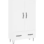 vidaXL Hoge kast 69,5x31x115 cm bewerkt hout wit