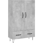 vidaXL Hoge kast 69,5x31x115 cm bewerkt hout betongrijs