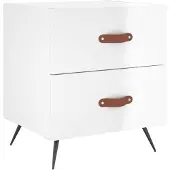 vidaXL Nachtkastje 40x35x47,5 cm bewerkt hout hoogglans wit