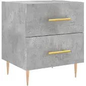 vidaXL Nachtkastje 40x35x47,5 cm bewerkt hout betongrijs