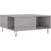 vidaXL Salontafel 80x80x36,5 cm bewerkt hout grijs sonoma eikenkleurig