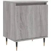 vidaXL Nachtkastje 40x30x50 cm bewerkt hout grijs sonoma eikenkleurig
