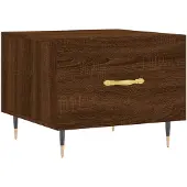 vidaXL Salontafel 50x50x40 cm bewerkt hout bruin eikenkleur