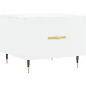 vidaXL Salontafel 50x50x40 cm bewerkt hout hoogglans wit