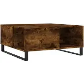 vidaXL Salontafel 80x80x36,5 cm bewerkt hout gerookt eikenkleurig