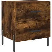vidaXL Nachtkastje 40x35x47,5 cm bewerkt hout gerookt eikenkleurig