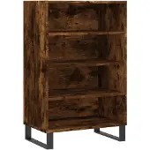 vidaXL Hoge kast 57x35x90 cm bewerkt hout gerookt eikenkleurig