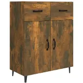 vidaXL Dressoir 69,5x34x90 cm bewerkt hout gerookt eikenkleurig