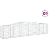 vidaXL Schanskorven 9 st gewelfd 400x50x80/100 cm gegalvaniseerd ijzer