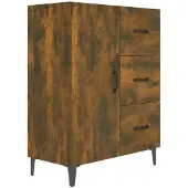 vidaXL Dressoir 69,5x34x90 cm bewerkt hout gerookt eikenkleurig