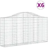 vidaXL Schanskorven 6 st gewelfd 200x30x100/120 cm ijzer