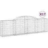 vidaXL Schanskorven 17 st gewelfd 300x30x80/100 cm ijzer