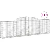 vidaXL Schanskorven 13 st gewelfd 300x30x80/100 cm ijzer