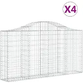 vidaXL Schanskorven 4 st gewelfd 200x30x100/120 cm ijzer