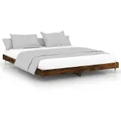 vidaXL Bedframe zonder matras hout gerookt eikenkleurig 120x200 cm