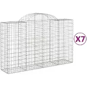 vidaXL Schanskorven 7 st gewelfd 200x50x120/140 cm ijzer