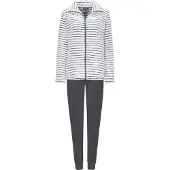 Rebelle dames huispak fleece - maat 44 - Schaduwstreep - grijs