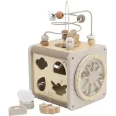 Label Houten Activiteitenkubus Nougat