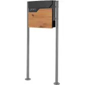 ML-Design Brievenbus 37x36,5x11 cm antraciet/houtlook staal