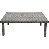 Brulo - bijzettafel - loungetafel - salontafel - 80x50 cm - poly rattan