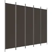 vidaXL Kamerscherm met 5 panelen 250x200 cm stof bruin