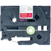 Brother TZe-RW34 tape goud op wijnrood 12 mm (origineel)
