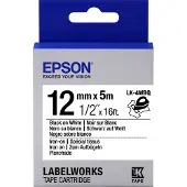 Epson LK-4WBQ opstrijkbare tape zwart op wit 12mm (origineel)